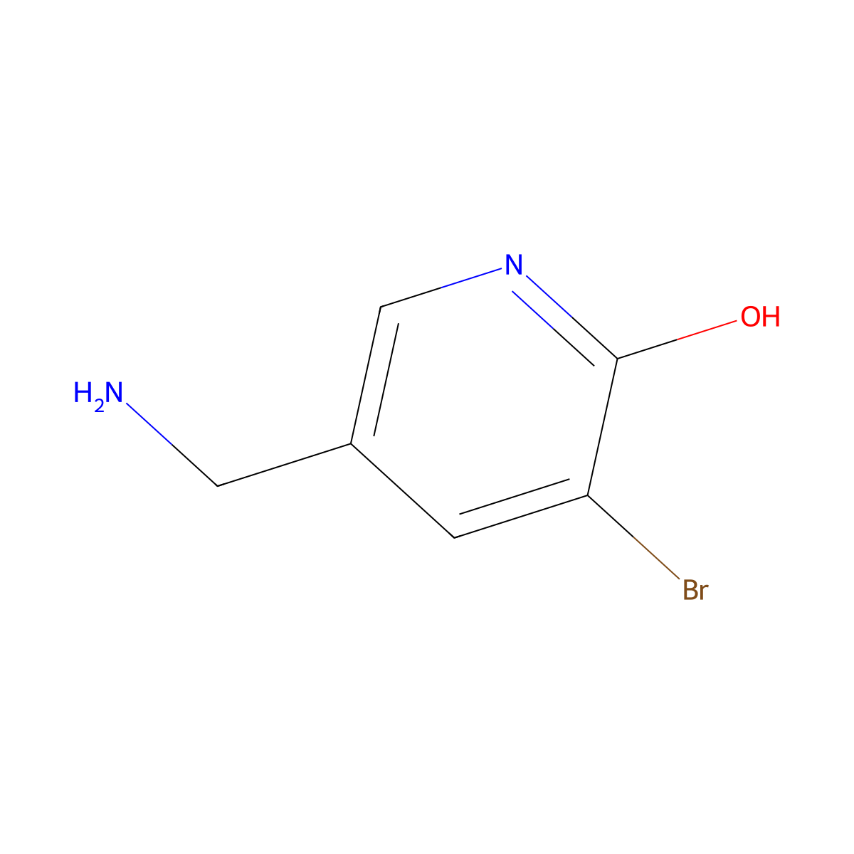 5-(Aminomethyl)-3-bromopyridin-2-ol molecular structure, CAS 1511792-50-9