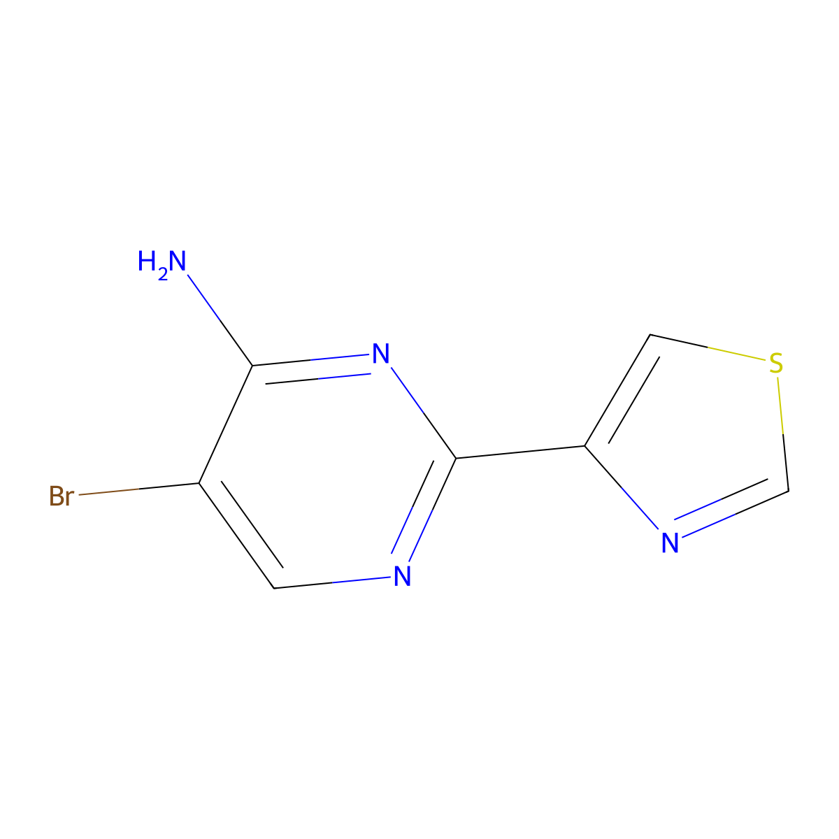 4-Amino-5-bromo-2-(thiazol-4-yl)pyrimidine molecular structure, CAS 1511802-92-8