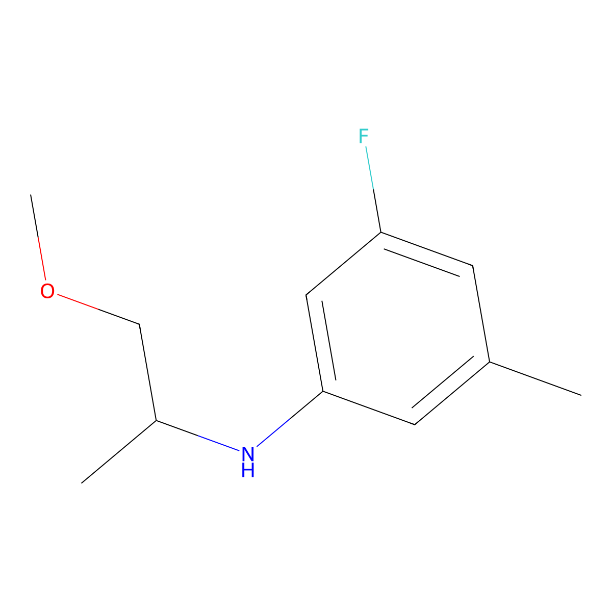 3-fluoro-N-(1-methoxypropan-2-yl)-5-methylaniline molecular structure, CAS 1511804-71-9