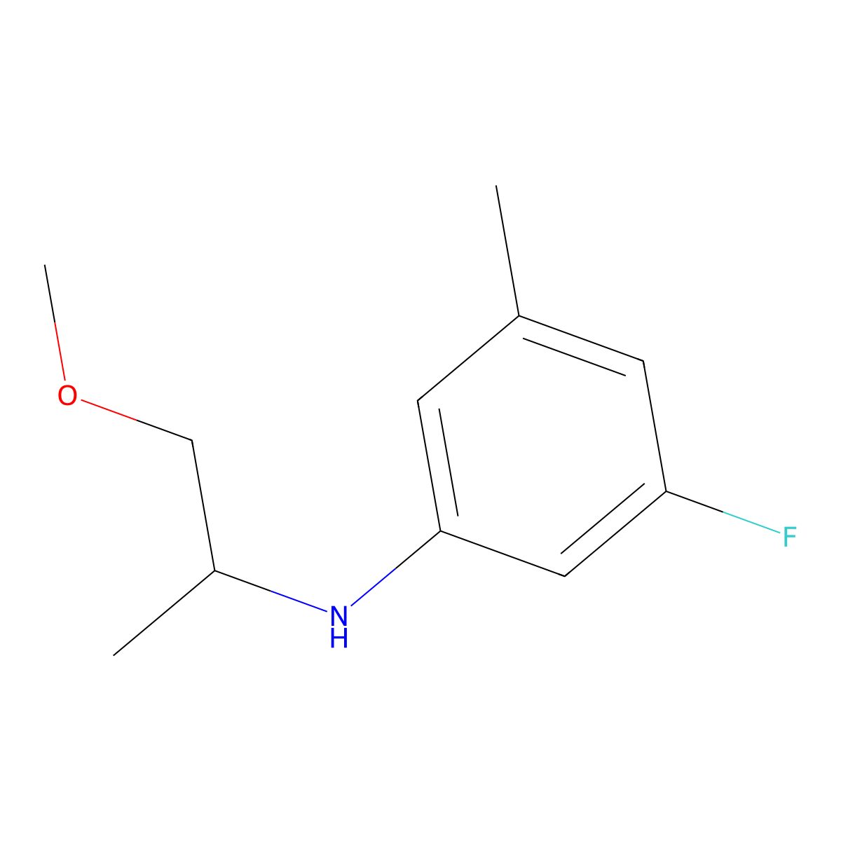 3-fluoro-N-(1-methoxypropan-2-yl)-5-methylaniline molecular structure, CAS 1511804-71-9