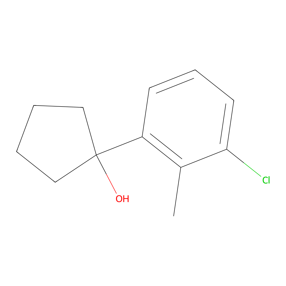 1-(3-Chloro-2-methylphenyl)cyclopentanol molecular structure, CAS 1511808-64-2