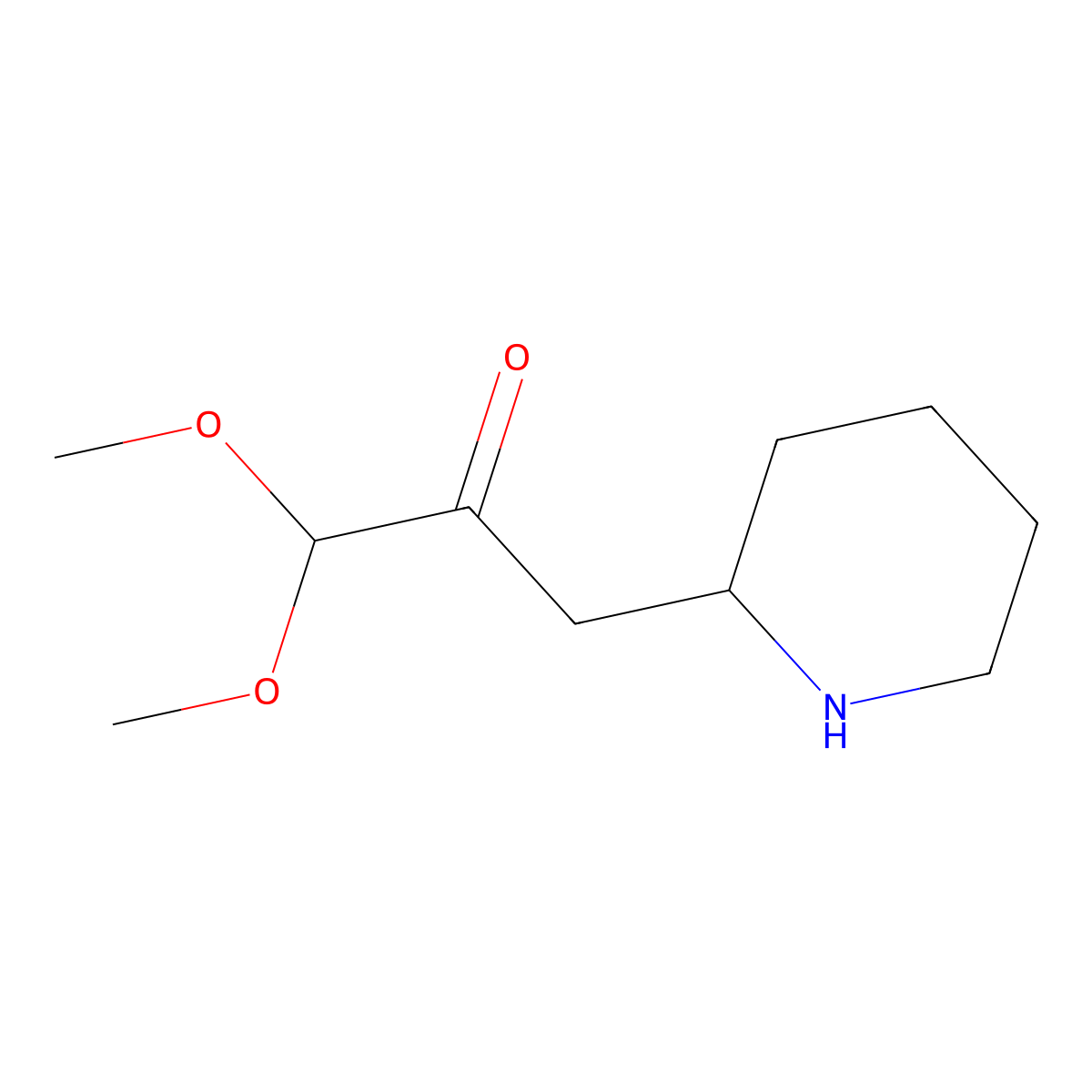 1,1-Dimethoxy-3-(piperidin-2-yl)propan-2-one molecular structure, CAS 1511820-09-9