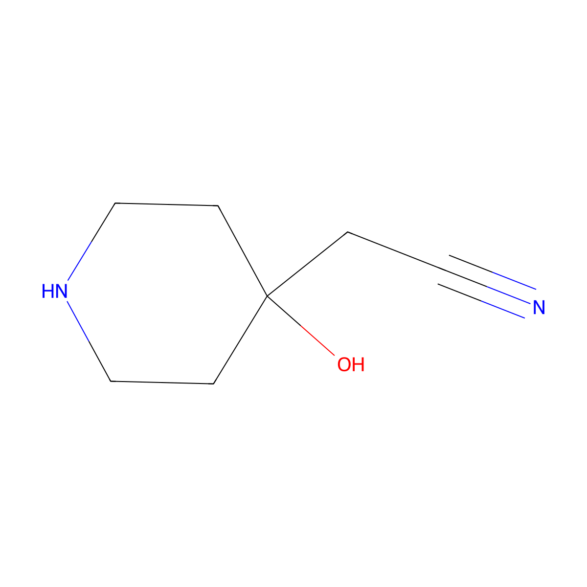 2-(4-Hydroxypiperidin-4-yl)acetonitrile molecular structure, CAS 1511824-36-4