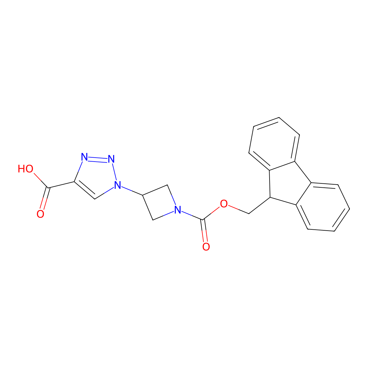 1-(1-(((9H-fluoren-9-yl)methoxy)carbonyl)azetidin-3-yl)-1H-1,2,3-triazole-4-carboxylic acid molecular structure, CAS 1511834-90-4