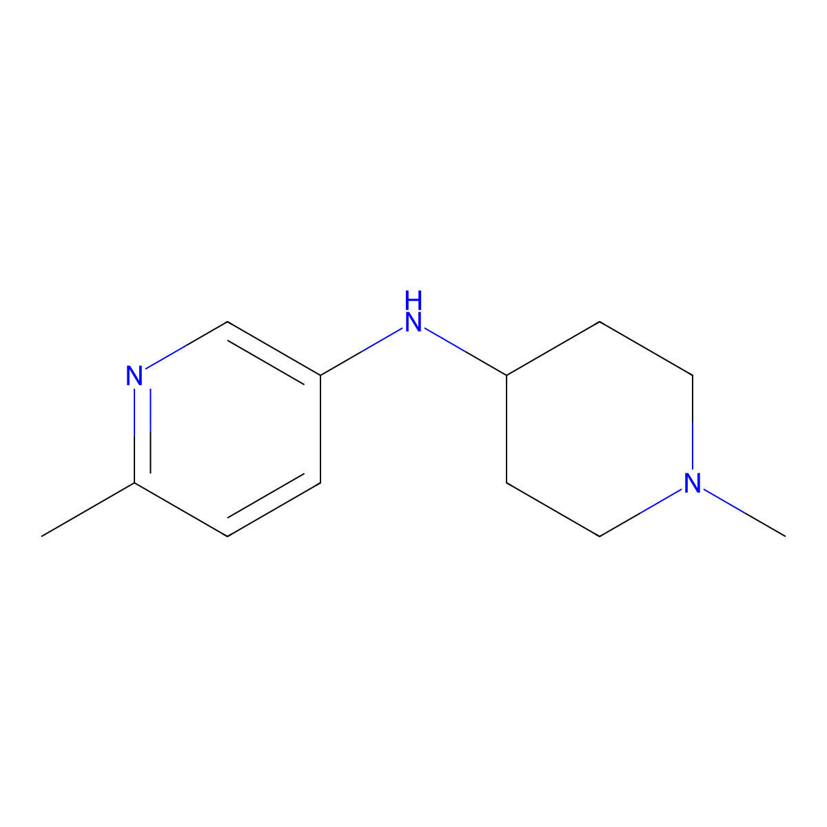 6-Methyl-N-(1-methylpiperidin-4-yl)pyridin-3-amine molecular structure, CAS 1511837-86-7