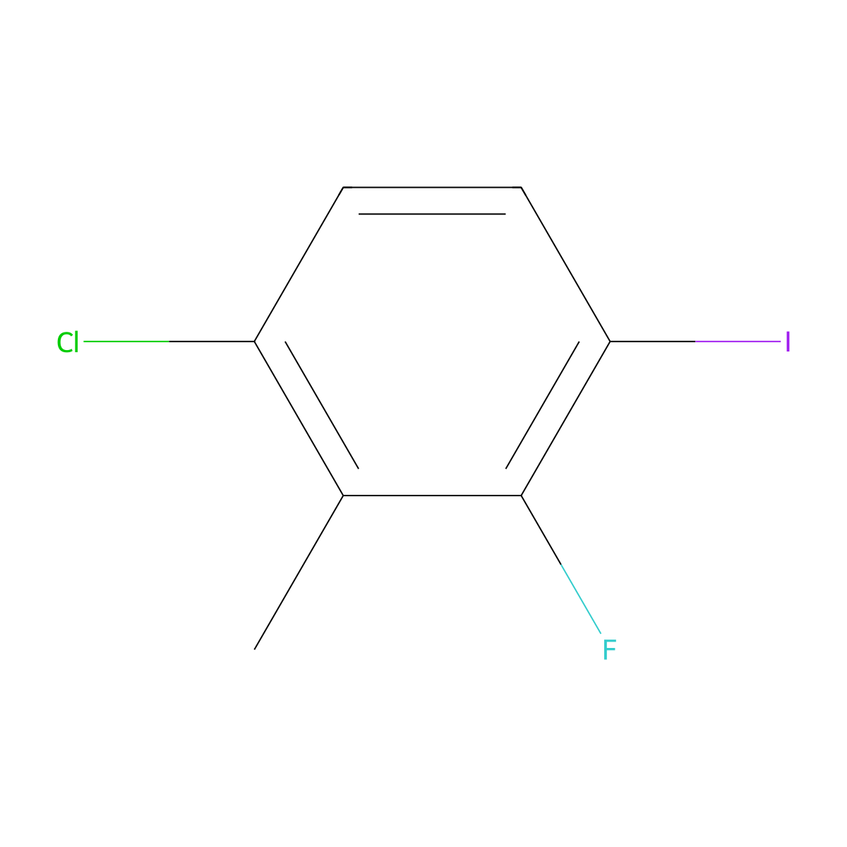 1-Chloro-3-fluoro-4-iodo-2-methylbenzene molecular structure, CAS 1511863-37-8