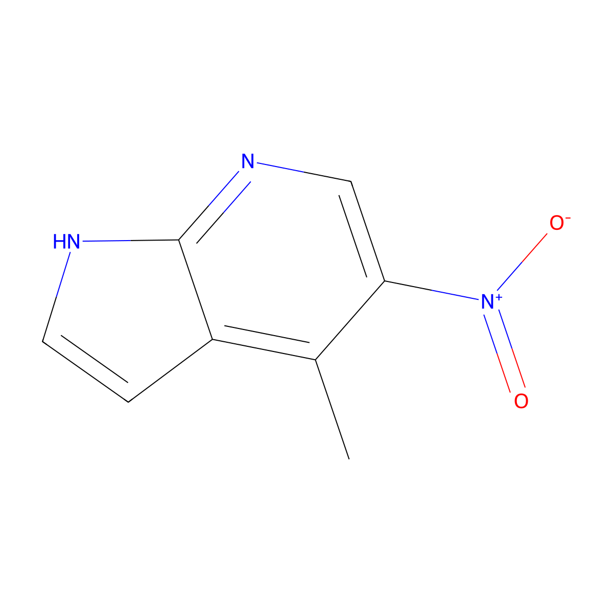 4-methyl-5-nitro-1H-pyrrolo[2,3-b]pyridine molecular structure, CAS 1511867-22-3