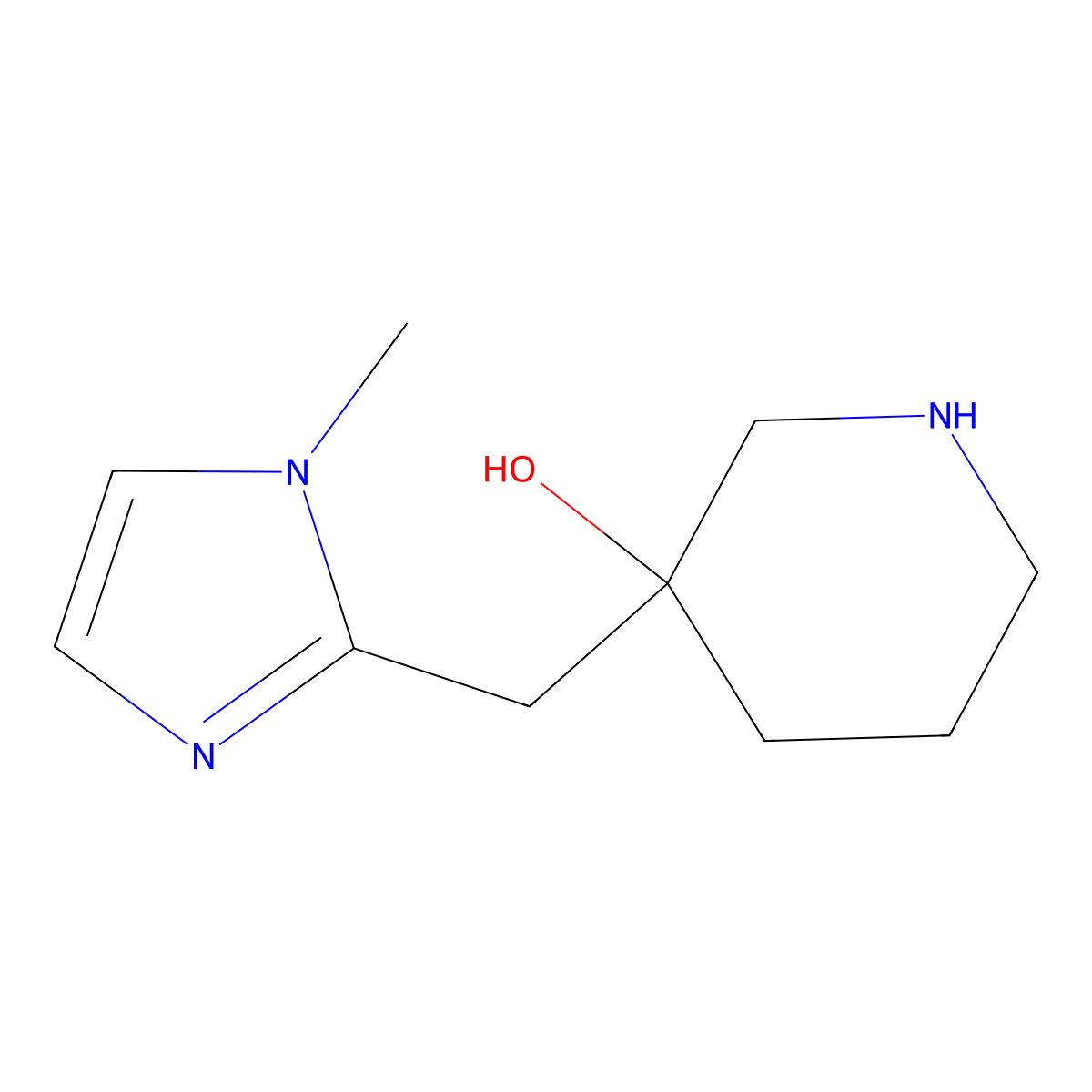 3-((1-Methyl-1h-imidazol-2-yl)methyl)piperidin-3-ol molecular structure, CAS 1511867-86-9