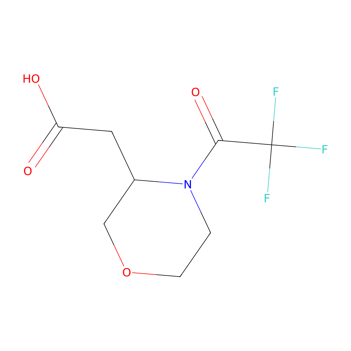 2-[4-(Trifluoroacetyl)morpholin-3-yl]acetic acid molecular structure, CAS 1511891-24-9