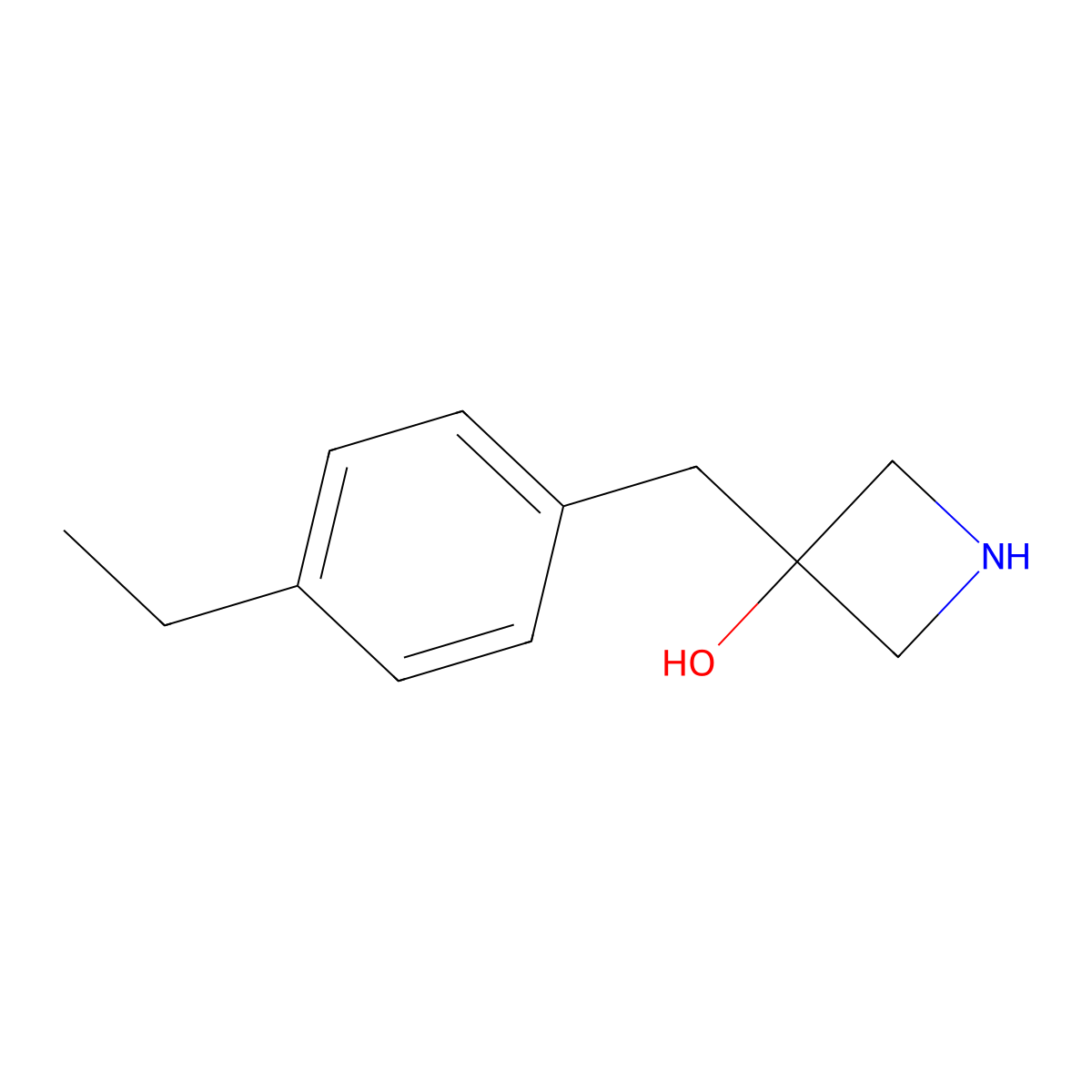 3-[(4-Ethylphenyl)methyl]azetidin-3-ol molecular structure, CAS 1511905-20-6