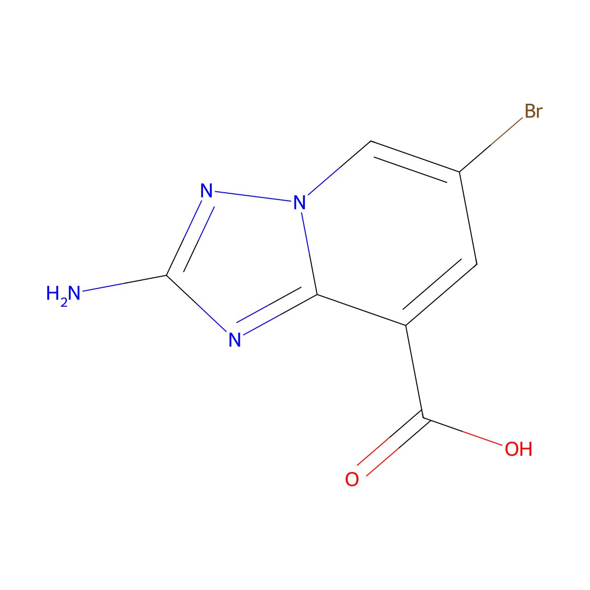2-Amino-6-bromo-[1,2,4]triazolo[1,5-A]pyridine-8-carboxylic acid molecular structure, CAS 1511910-81-8