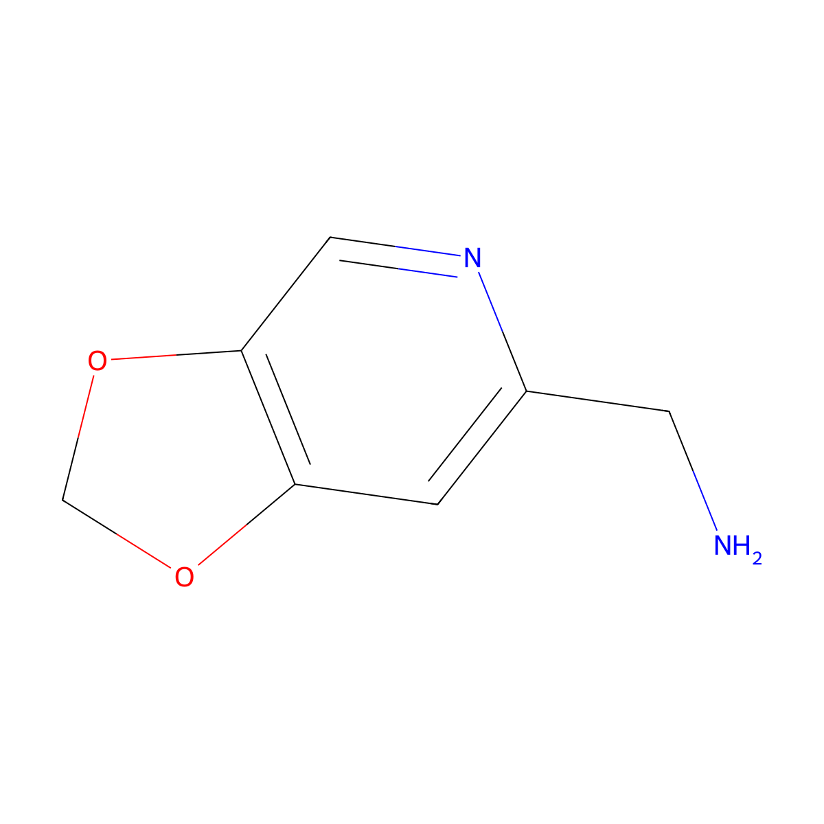 {2H-[1,3]dioxolo[4,5-c]pyridin-6-yl}methanamine molecular structure, CAS 1511911-76-4