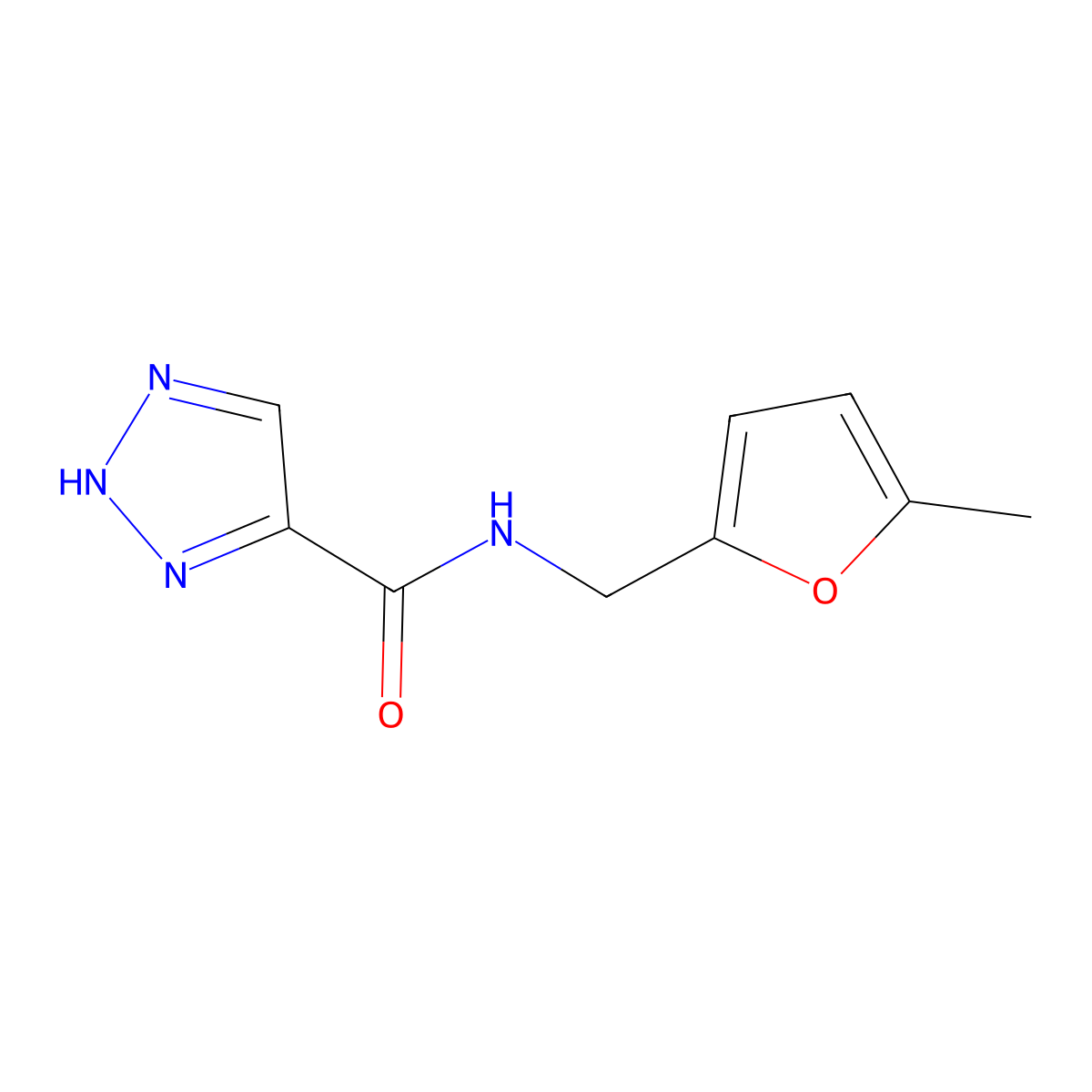 N-[(5-methylfuran-2-yl)methyl]-1H-1,2,3-triazole-5-carboxamide molecular structure, CAS 1511928-02-1