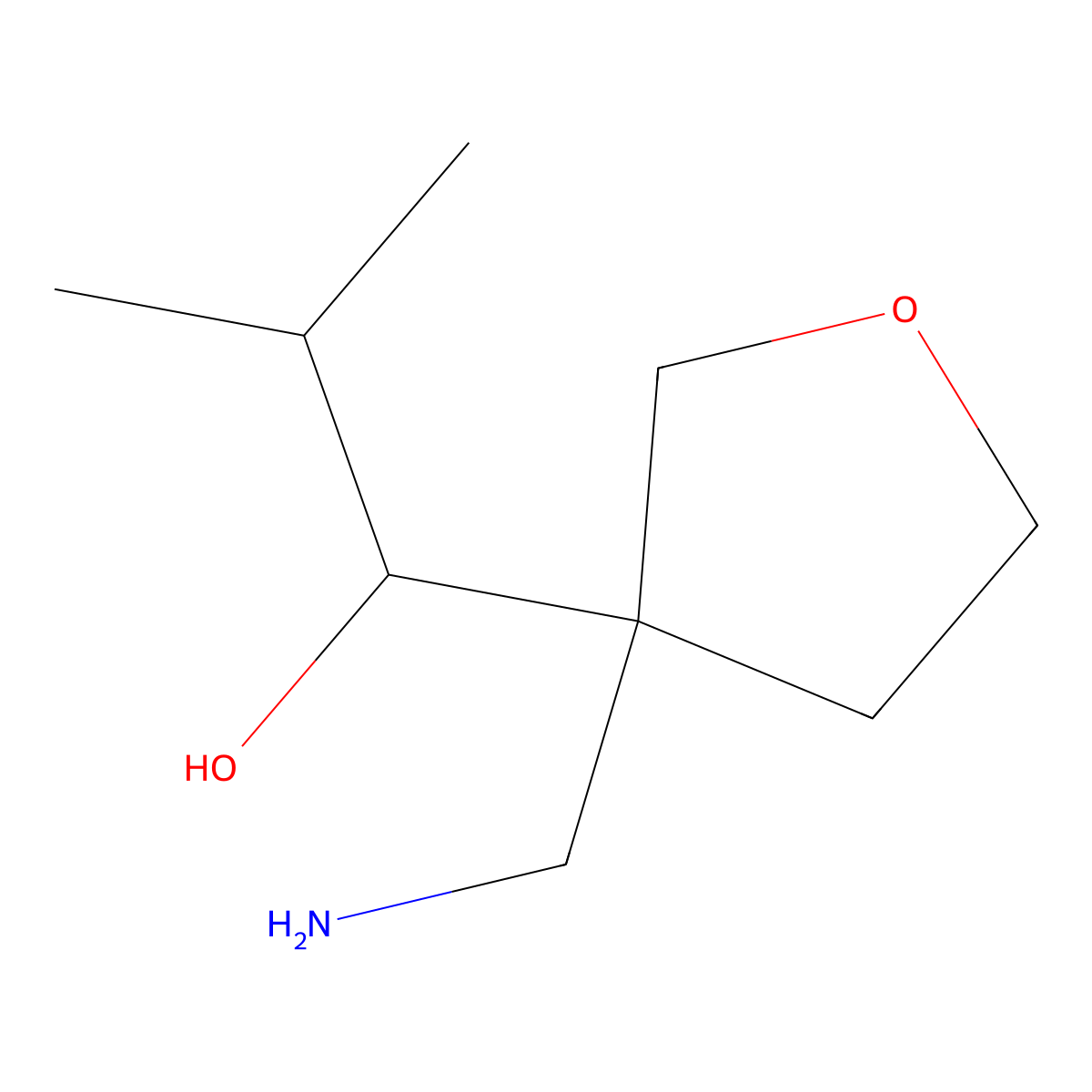 1-[3-(Aminomethyl)oxolan-3-yl]-2-methylpropan-1-ol molecular structure, CAS 1511928-12-3