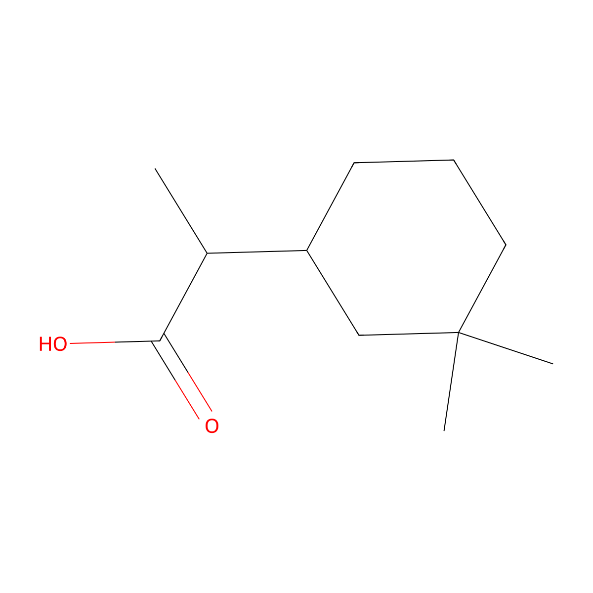2-(3,3-Dimethylcyclohexyl)propanoic acid molecular structure, CAS 1511936-20-1