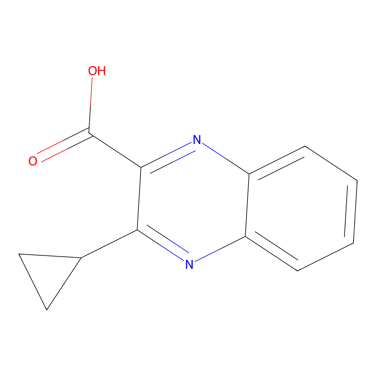 3-Cyclopropylquinoxaline-2-carboxylic acid molecular structure, CAS 1511947-59-3