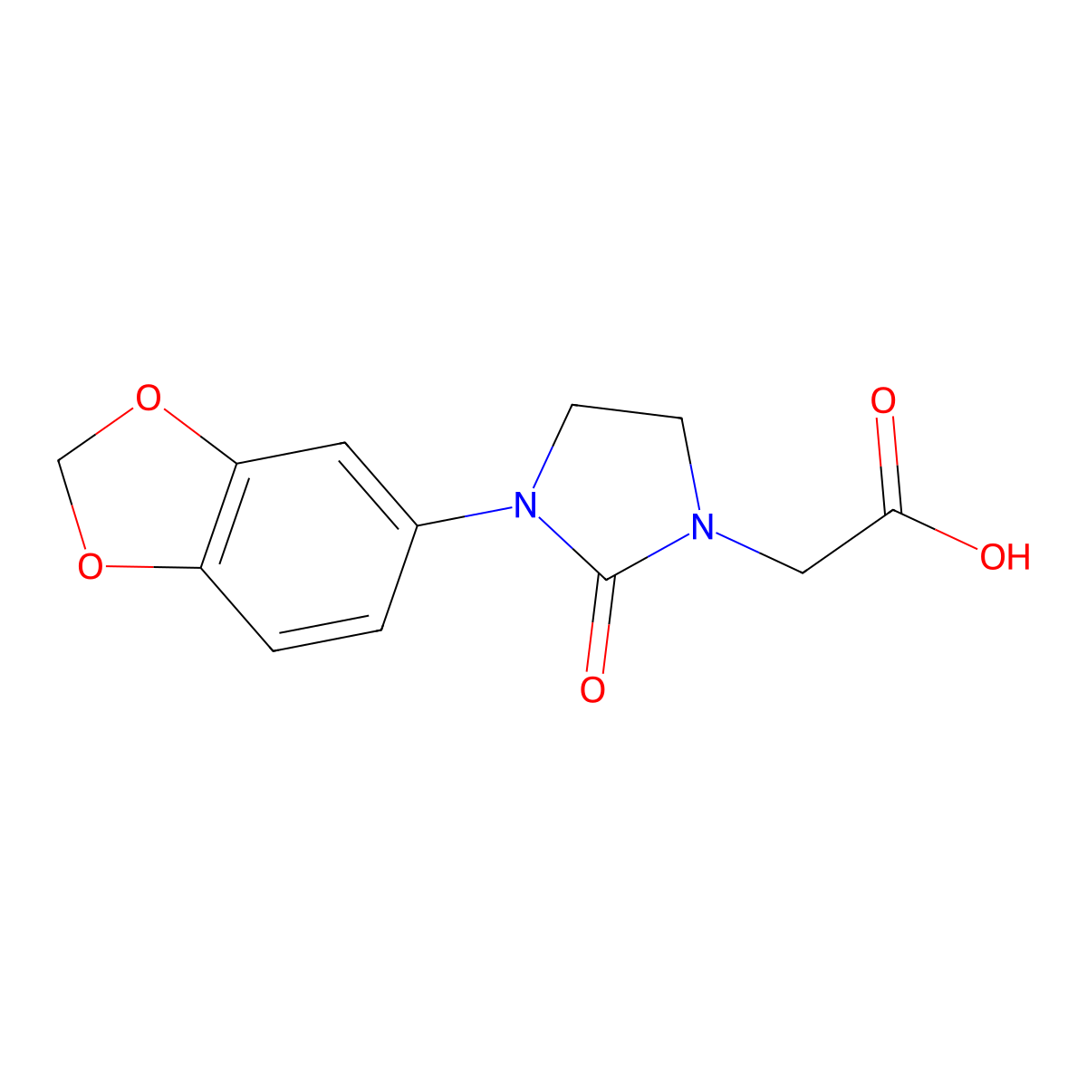 2-(3-(Benzo[d][1,3]dioxol-5-yl)-2-oxoimidazolidin-1-yl)acetic acid molecular structure, CAS 1511949-97-5