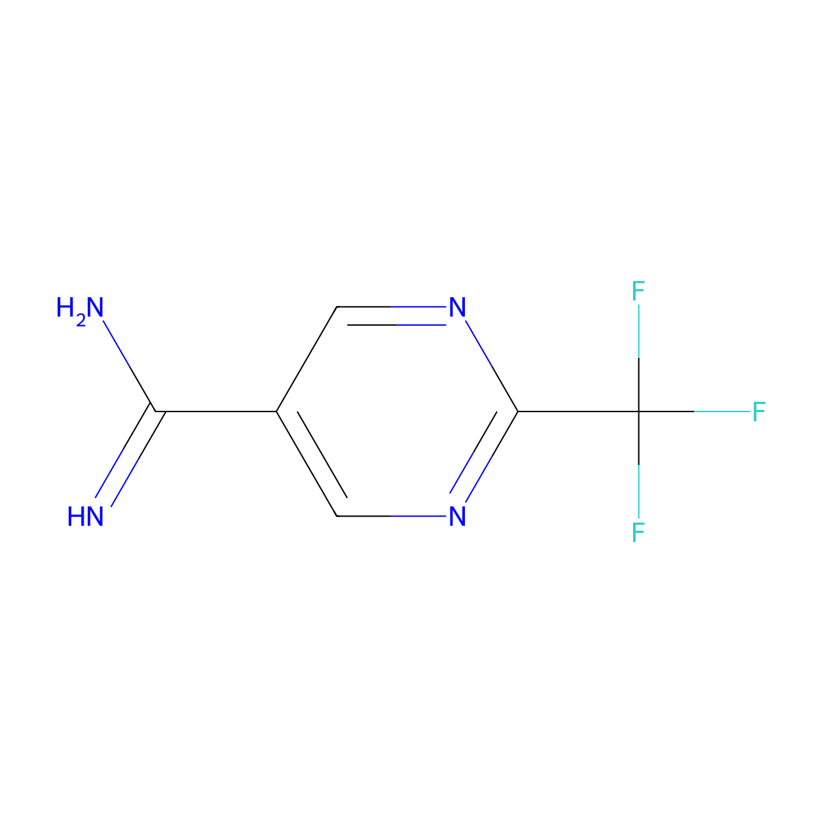 2-(Trifluoromethyl)pyrimidine-5-carboximidamide molecular structure, CAS 1511951-37-3