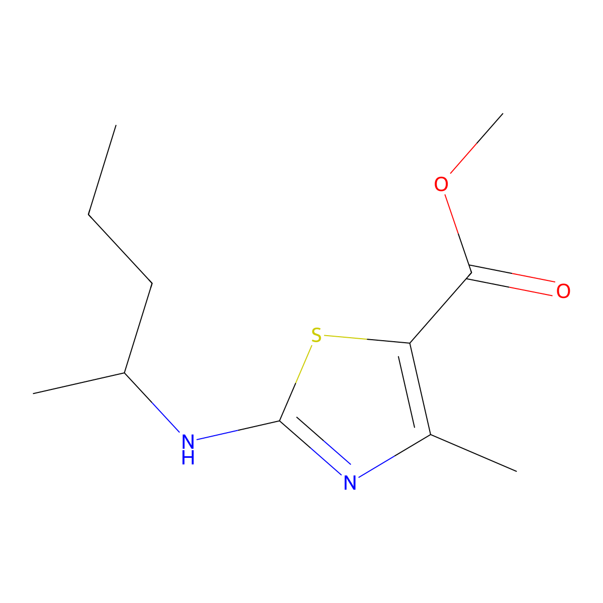 Methyl 4-methyl-2-[(pentan-2-yl)amino]-1,3-thiazole-5-carboxylate molecular structure, CAS 1511960-46-5