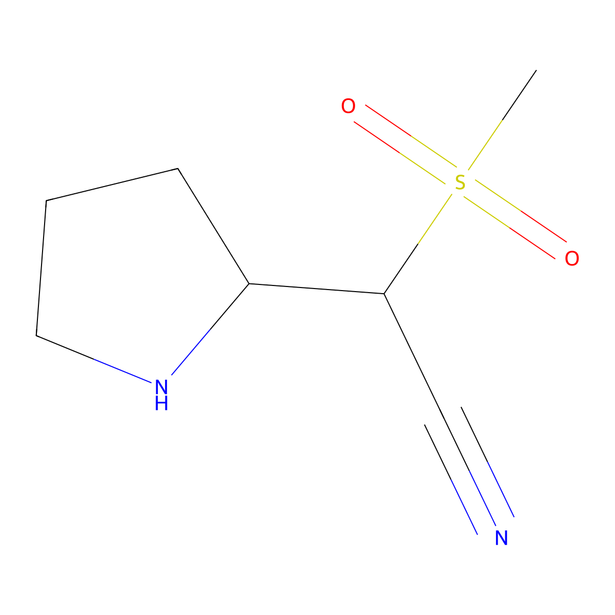 2-Methanesulfonyl-2-(pyrrolidin-2-yl)acetonitrile molecular structure, CAS 1511963-42-0