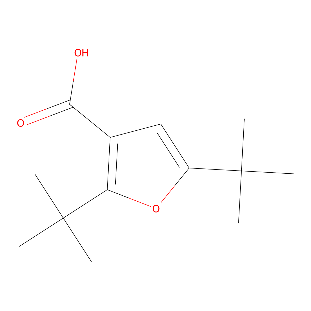 2,5-Di-tert-butylfuran-3-carboxylic acid molecular structure, CAS 1511966-73-6