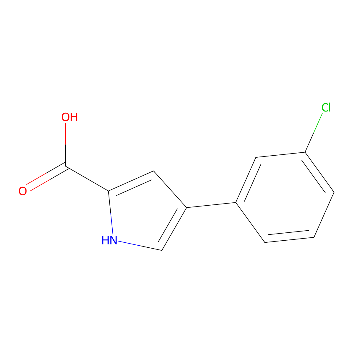 4-(3-Chlorophenyl)-1H-pyrrole-2-carboxylic acid molecular structure, CAS 1511974-79-0