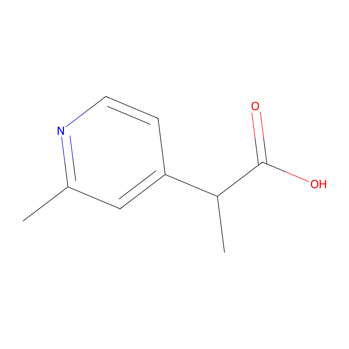 2-(2-Methylpyridin-4-yl)propanoic acid molecular structure, CAS 1511977-89-1