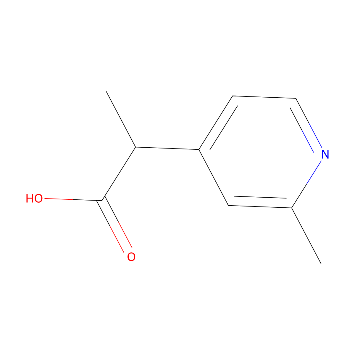 2-(2-Methylpyridin-4-yl)propanoic acid molecular structure, CAS 1511977-89-1