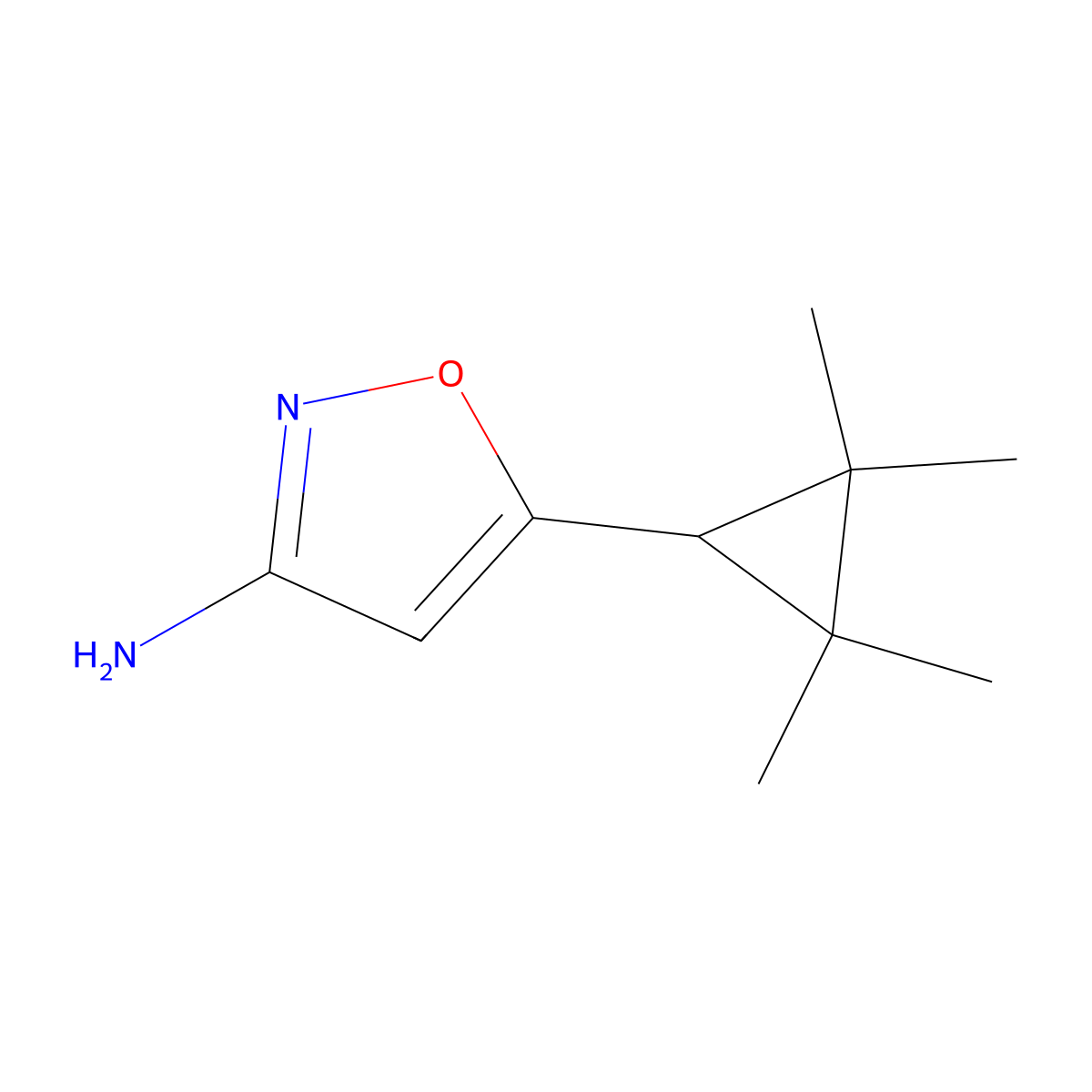 5-(2,2,3,3-Tetramethylcyclopropyl)isoxazol-3-amine molecular structure, CAS 1511986-40-5