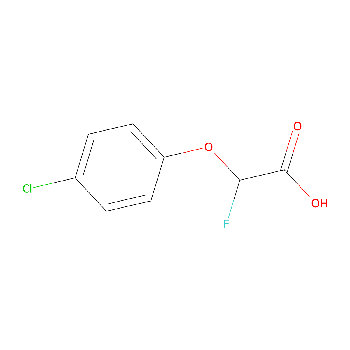 2-(4-Chlorophenoxy)-2-fluoroacetic acid molecular structure, CAS 1511992-53-2