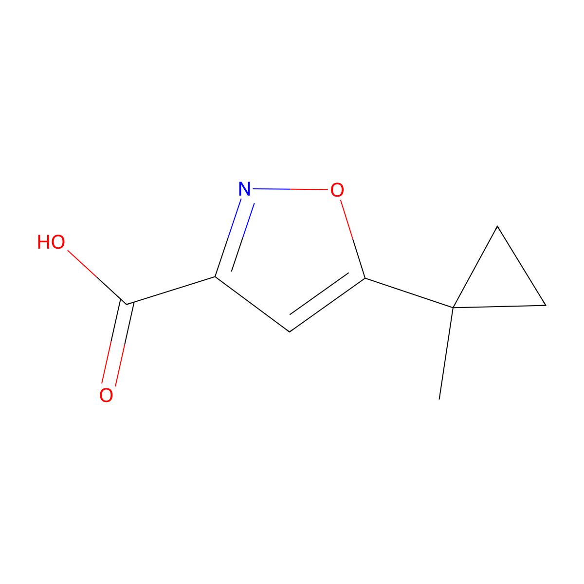 5-(1-Methylcyclopropyl)-1,2-oxazole-3-carboxylic acid molecular structure, CAS 1511995-75-7