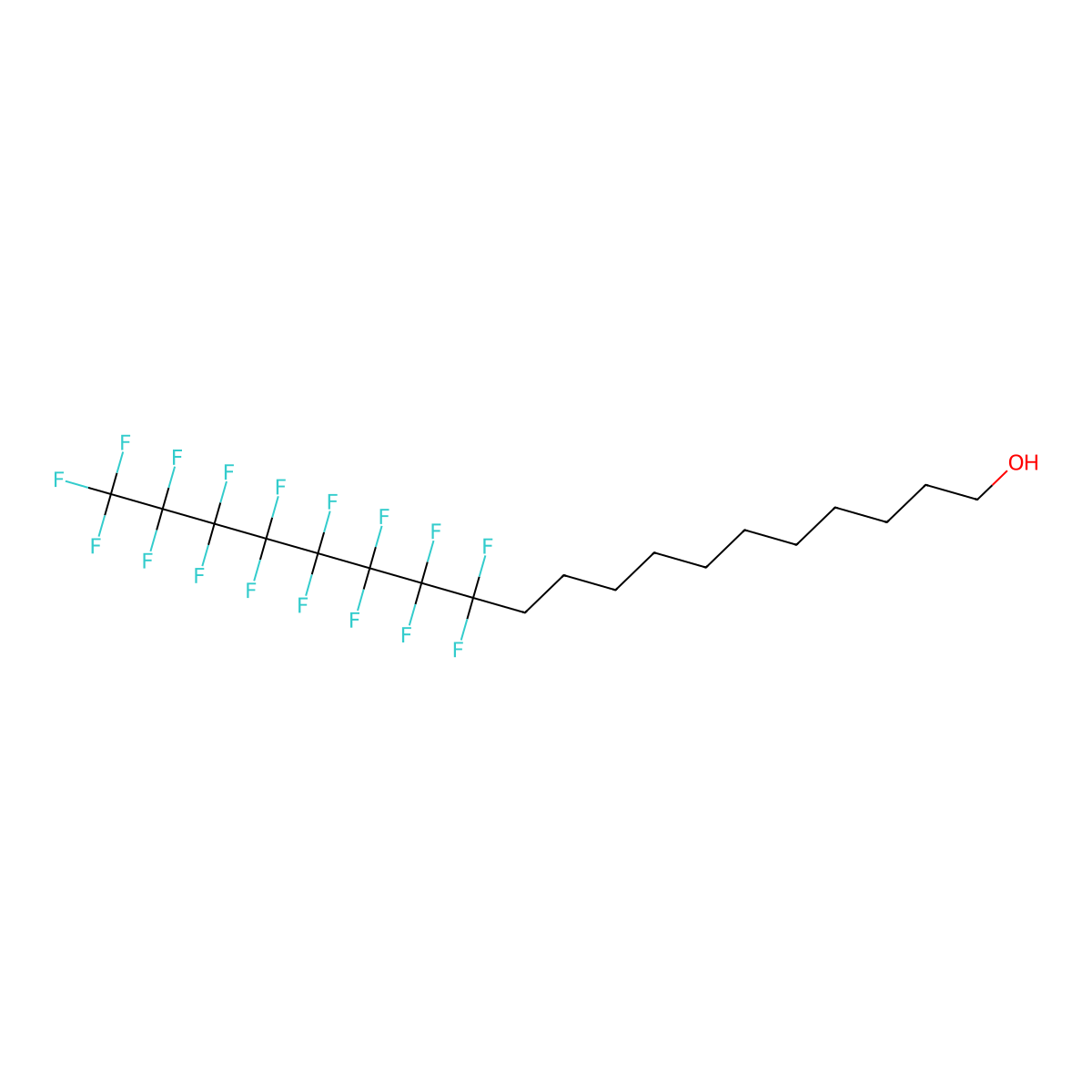 12,12,13,13,14,14,15,15,16,16,17,17,18,18,19,19,19-Heptadecafluorononadecan-1-ol molecular structure, CAS 1512-02-3