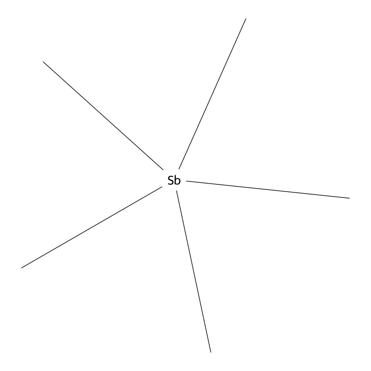 Pentamethylantimony molecular structure, CAS 15120-50-0
