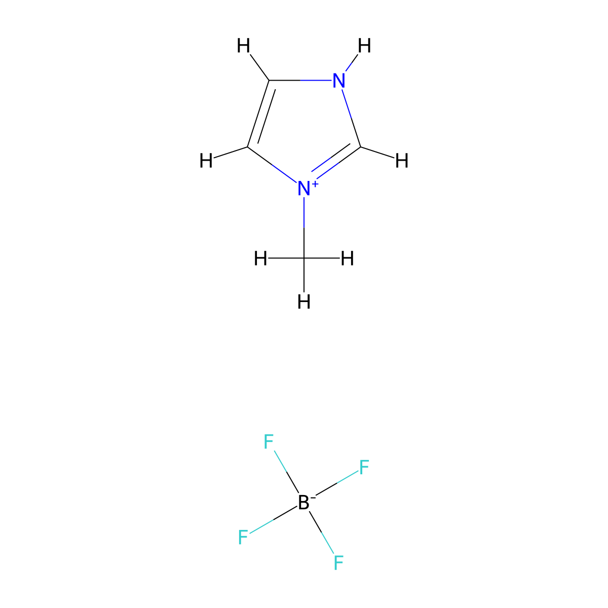 1-Methyl-1H-imidazol-1-ium tetrafluoroborate molecular structure, CAS 151200-14-5