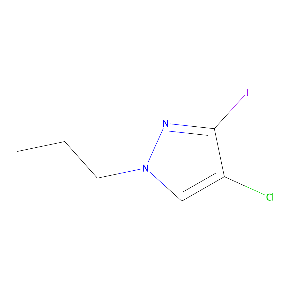 4-Chloro-3-iodo-1-propyl-1H-pyrazole molecular structure, CAS 1512001-80-7