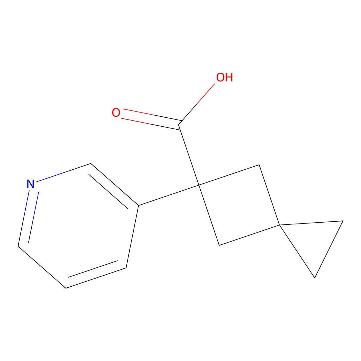 5-(Pyridin-3-yl)spiro[2.3]hexane-5-carboxylic acid molecular structure, CAS 1512003-18-7