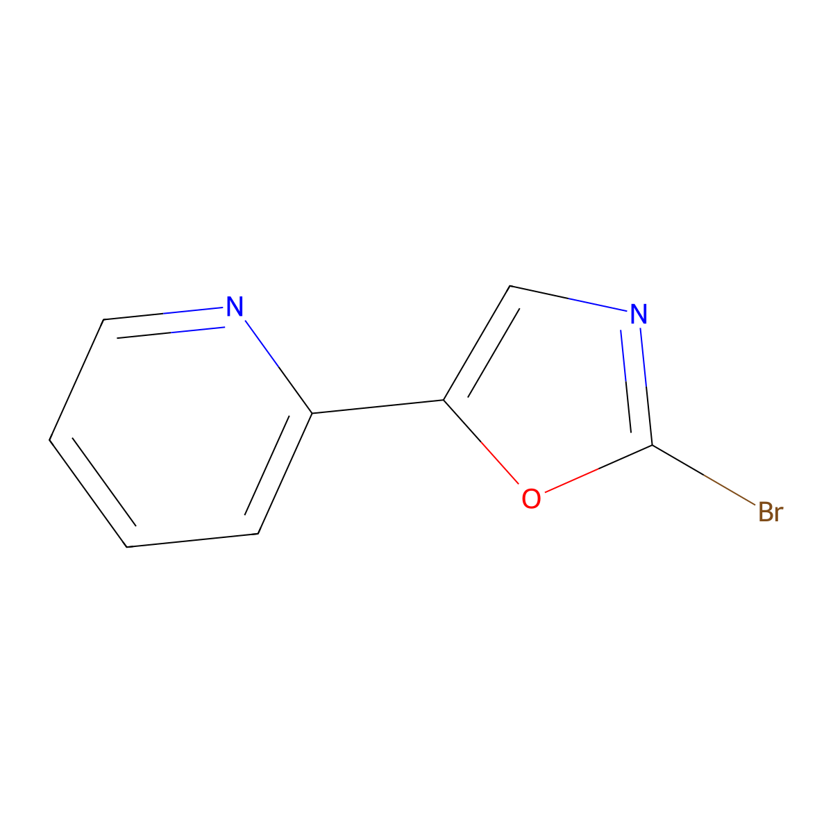 2-Bromo-5-(pyridin-2-yl)oxazole molecular structure, CAS 1512005-44-5