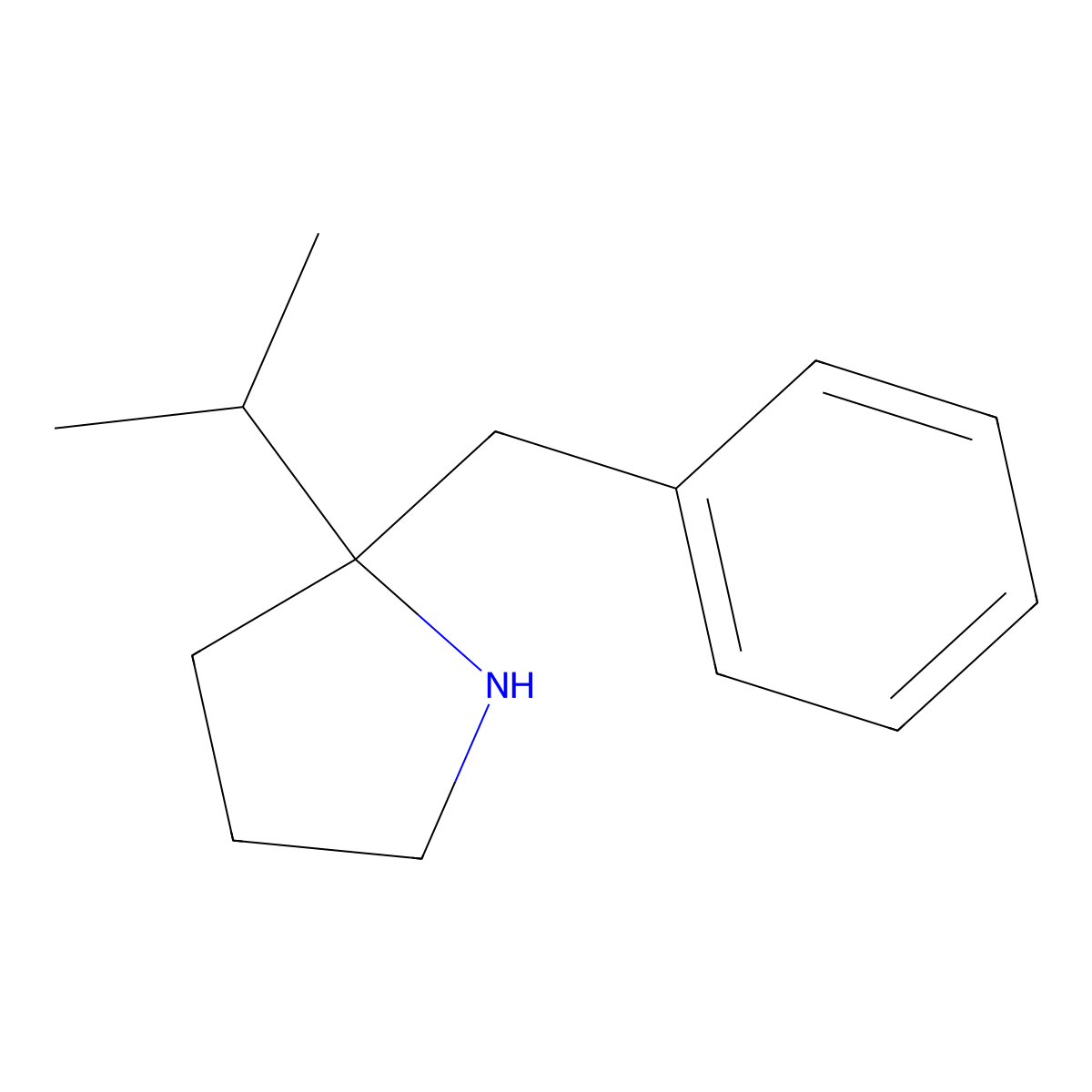 2-Benzyl-2-(propan-2-yl)pyrrolidine molecular structure, CAS 1512006-29-9