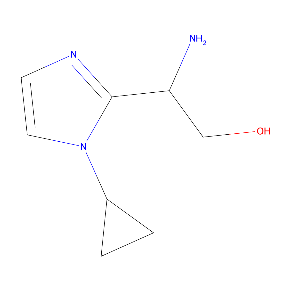 2-Amino-2-(1-cyclopropyl-1H-imidazol-2-yl)ethan-1-ol molecular structure, CAS 1512019-87-2
