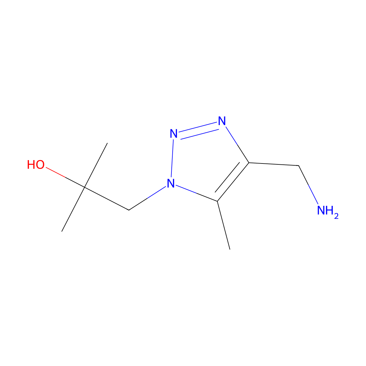 1-[4-(Aminomethyl)-5-methyl-1H-1,2,3-triazol-1-yl]-2-methylpropan-2-ol molecular structure, CAS 1512020-63-1