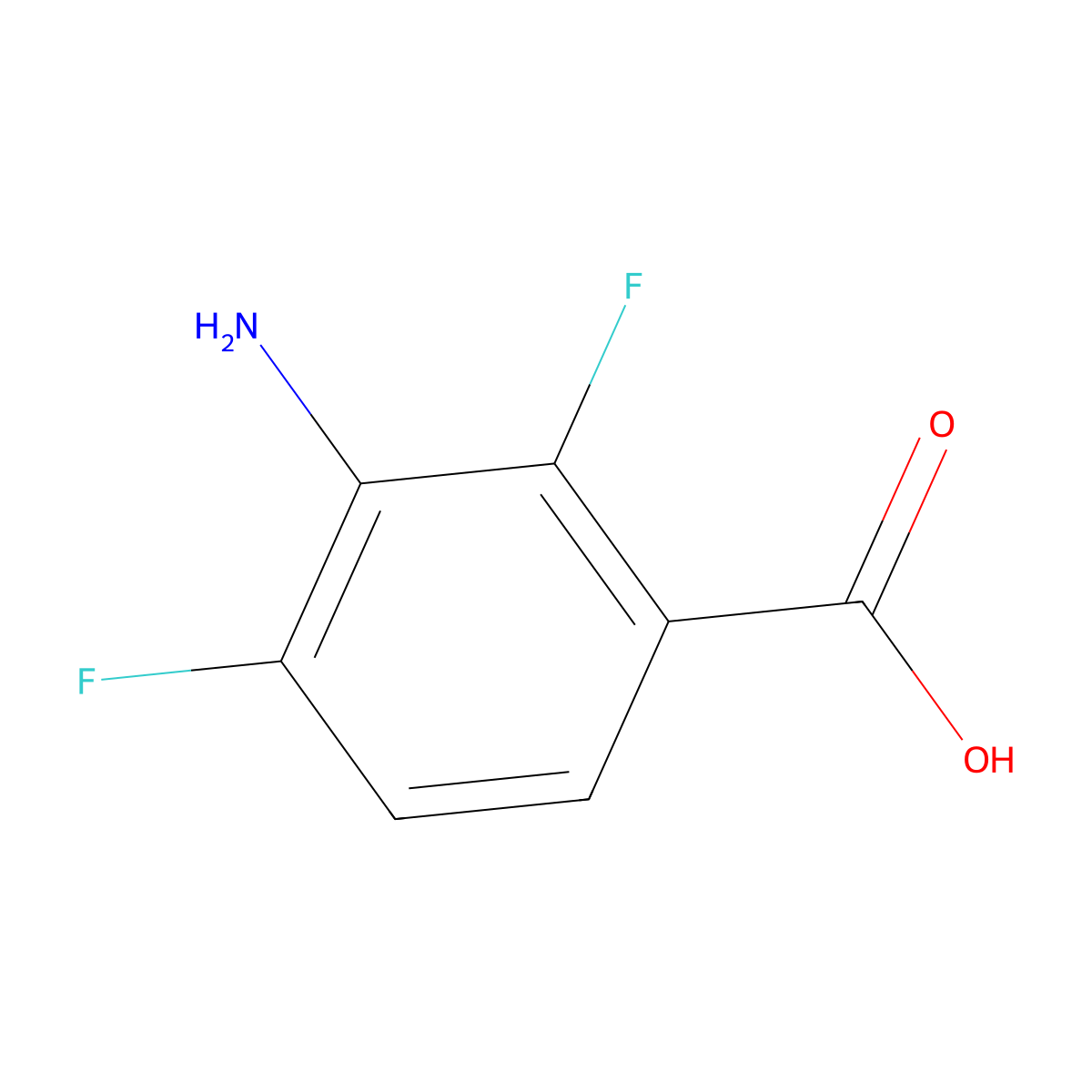 3-Amino-2,4-difluorobenzoic acid molecular structure, CAS 1512022-61-5