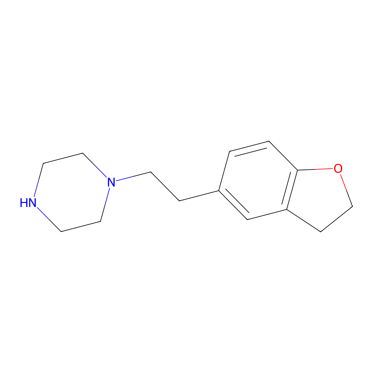 1-[2-(2,3-Dihydro-1-benzofuran-5-yl)ethyl]piperazine molecular structure, CAS 1512031-29-6