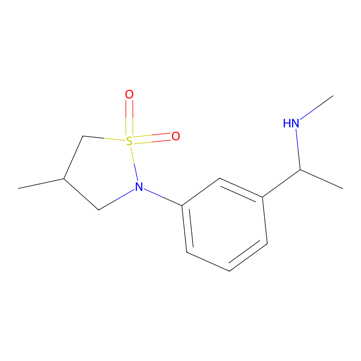 4-Methyl-2-{3-[1-(methylamino)ethyl]phenyl}-1,2-thiazolidine-1,1-dione molecular structure, CAS 1512042-24-8