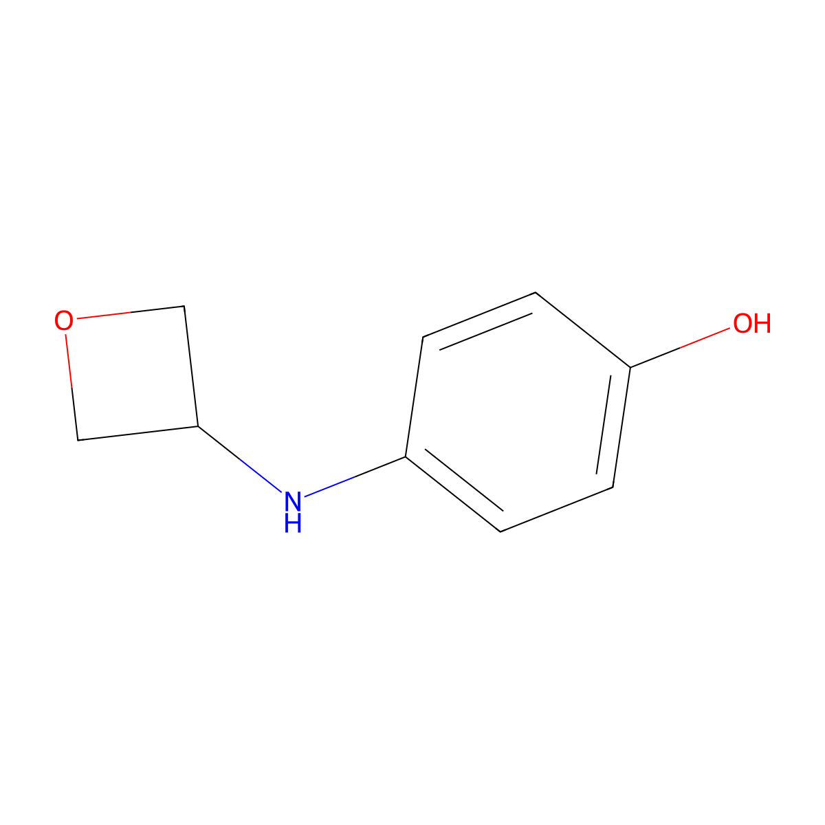 4-[(Oxetan-3-yl)amino]phenol molecular structure, CAS 1512044-16-4
