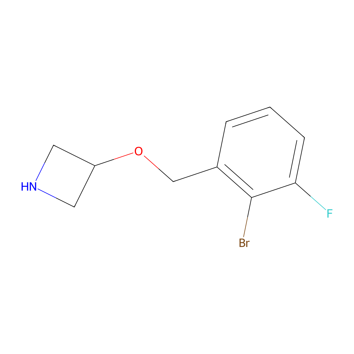 3-[(2-Bromo-3-fluorophenyl)methoxy]azetidine molecular structure, CAS 1512052-83-3
