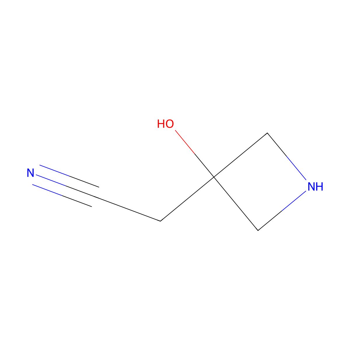 2-(3-Hydroxyazetidin-3-yl)acetonitrile molecular structure, CAS 1512059-80-1