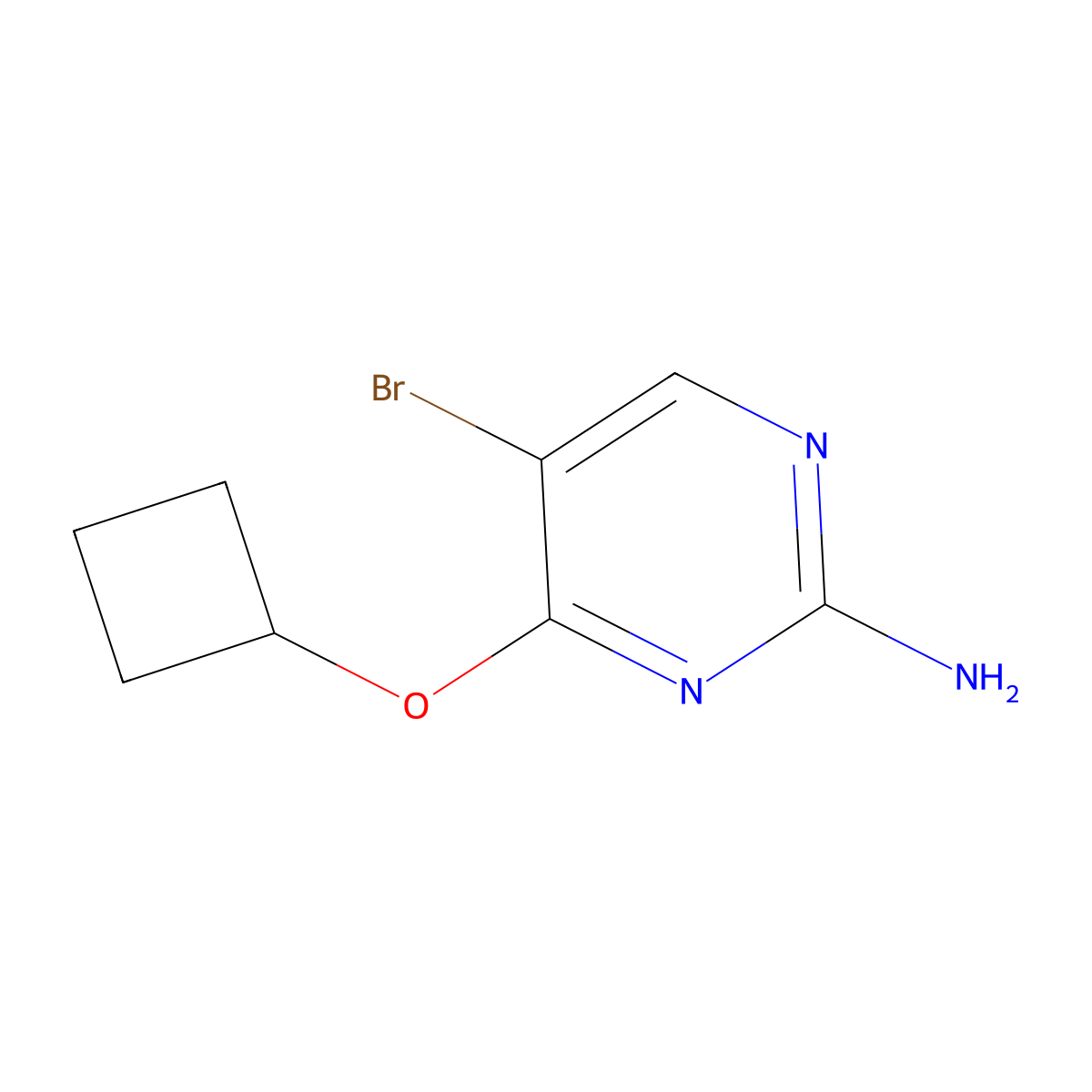 5-Bromo-4-cyclobutoxypyrimidin-2-amine molecular structure, CAS 1512061-93-6