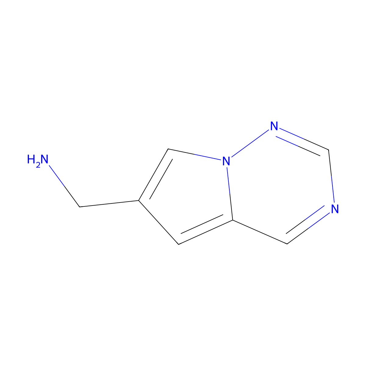 Pyrrolo[2,1-f][1,2,4]triazin-6-ylmethanamine molecular structure, CAS 1512068-38-0