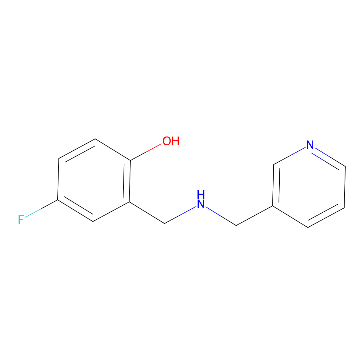 4-Fluoro-2-(((pyridin-3-ylmethyl)amino)methyl)phenol molecular structure, CAS 1512070-64-2