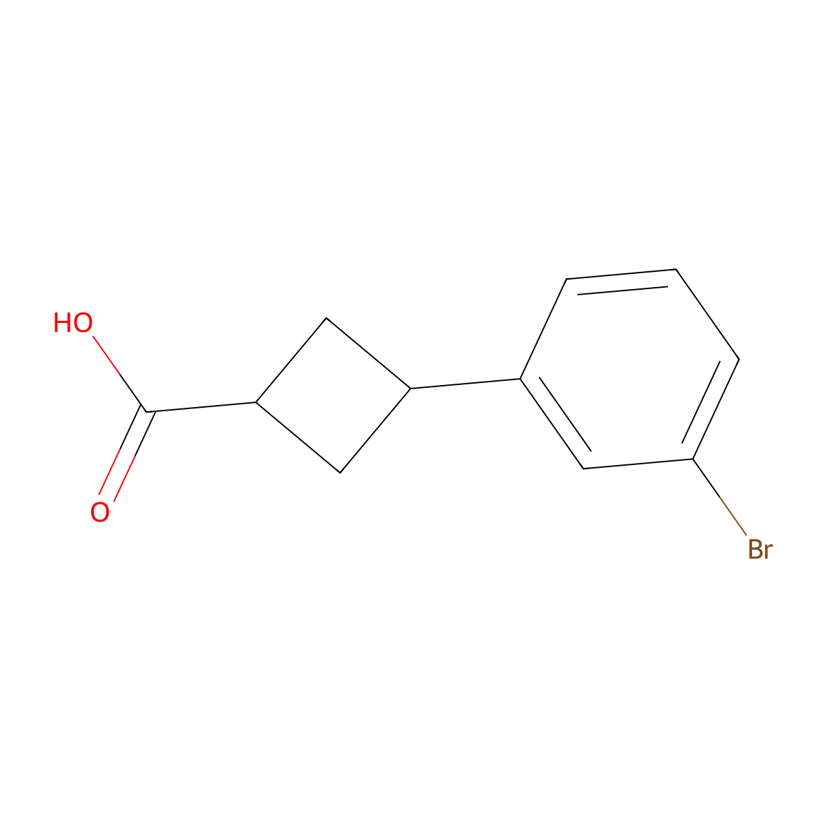 3-(3-Bromophenyl)cyclobutane-1-carboxylic acid molecular structure, CAS 1512074-73-5